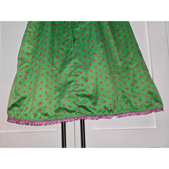 Victoria’s Secret Pout Y2K Green Pink Polka Dot Slip Dress – Size Small - Picture 11 of 12